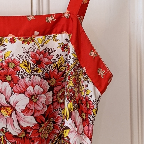 100% Silk Vintage Tank Top Flower Paisley Print - Picture 2 of 15